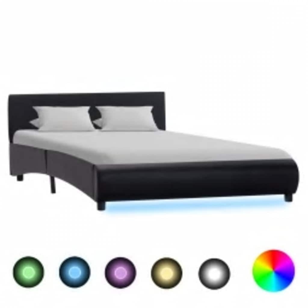 Stijlvol Zwart Bedframe met LED (140x200cm) - 59% Korting!