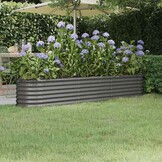 Plantenbak Gegalvaniseerd Staal Grijs 224x40x36 cm - 33% Korting