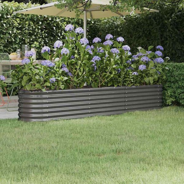 Plantenbak Gegalvaniseerd Staal Grijs 224x40x36 cm - 33% Korting