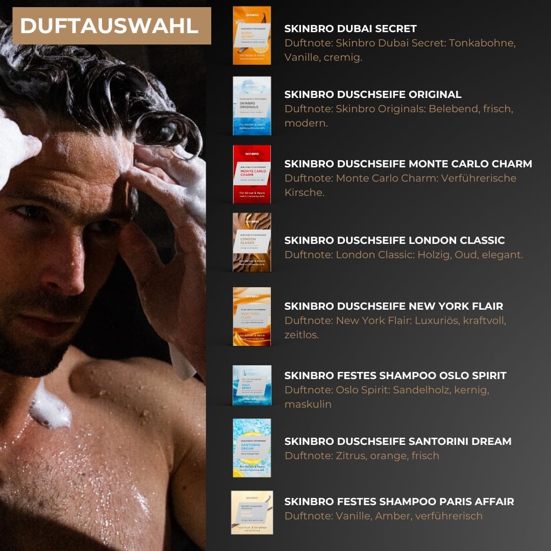Vaste Douchezeep & Shampoo Set Mannen - 4 Geuren - Vegan & Duurzaam - 33% Korting