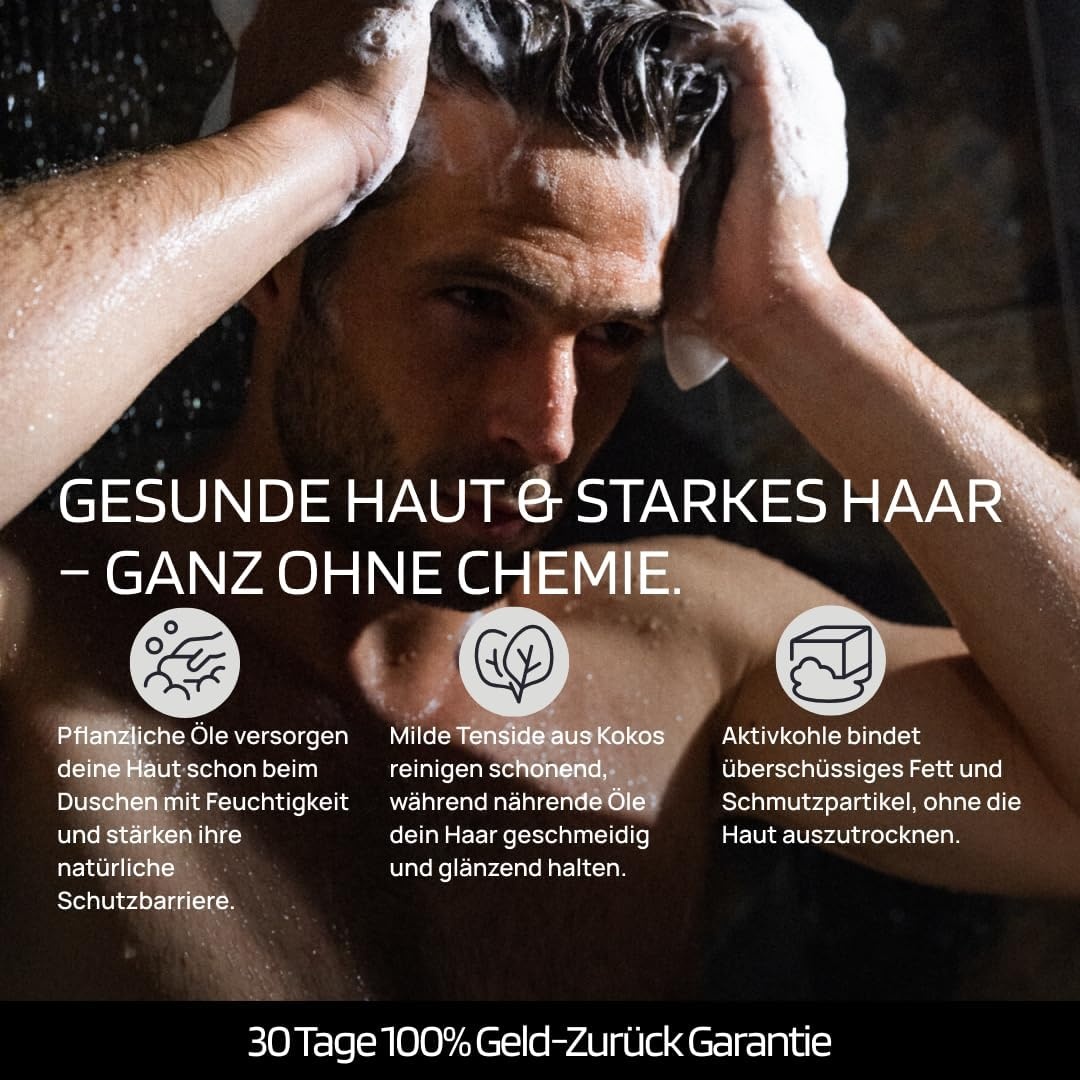 Vaste Douchezeep & Shampoo Set Mannen - 4 Geuren - Vegan & Duurzaam - 33% Korting