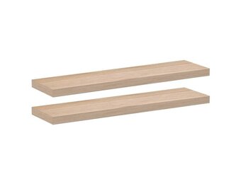 vidaXL Wandschappen 2 stuks - 90x23,5x4 cm Bewerkt Hout (34% Korting)