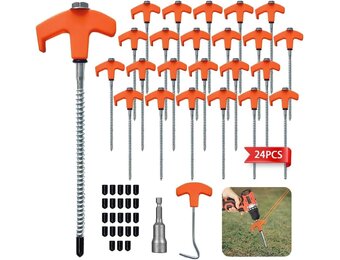 24x Schroef Tentharingen 20cm Oranje - 31% Korting