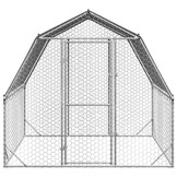 Kippenren met Dak van Gegalvaniseerd Staal - Ruime Ren 2,5x2x2,25m