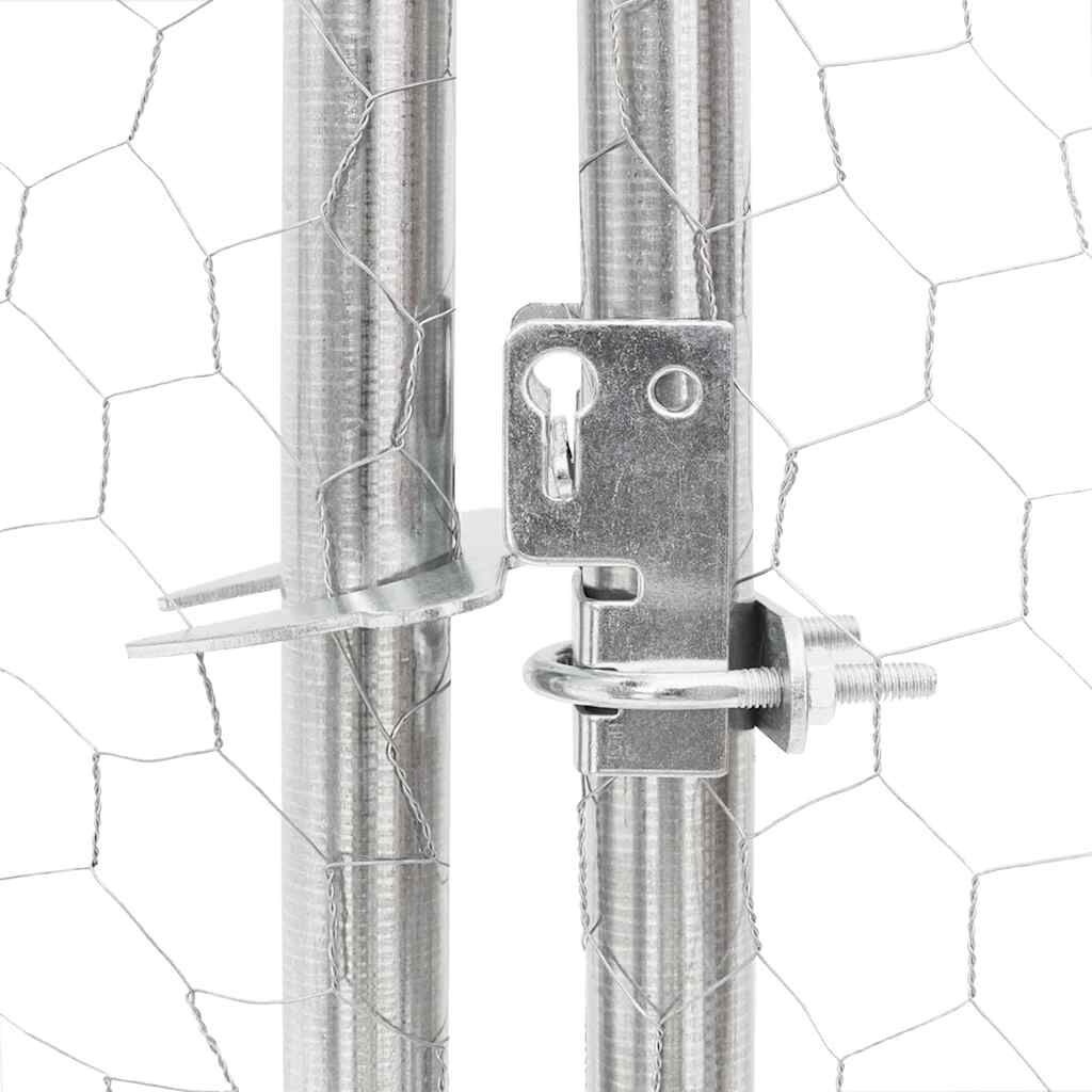 Kippenren met Dak van Gegalvaniseerd Staal - Ruime Ren 2,5x2x2,25m