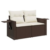 VidaXL Tuinbank 2-zits Poly Rattan Bruin met Kussens - 35% Korting!