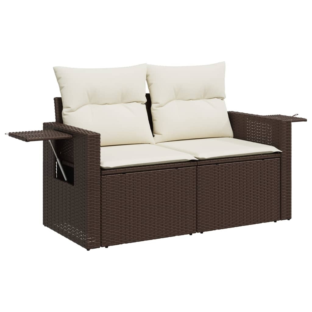 VidaXL Tuinbank 2-zits Poly Rattan Bruin met Kussens - 35% Korting!