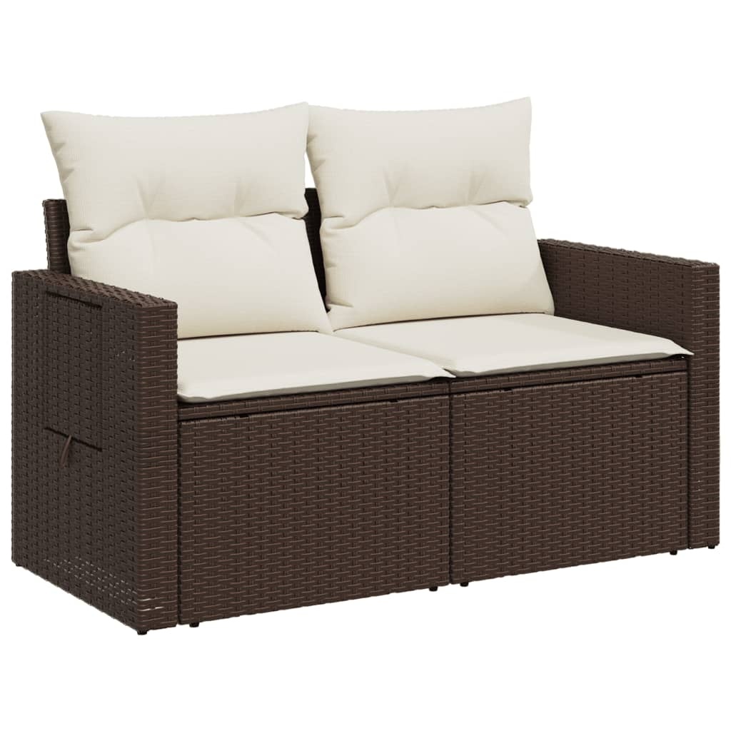 VidaXL Tuinbank 2-zits Poly Rattan Bruin met Kussens - 35% Korting!