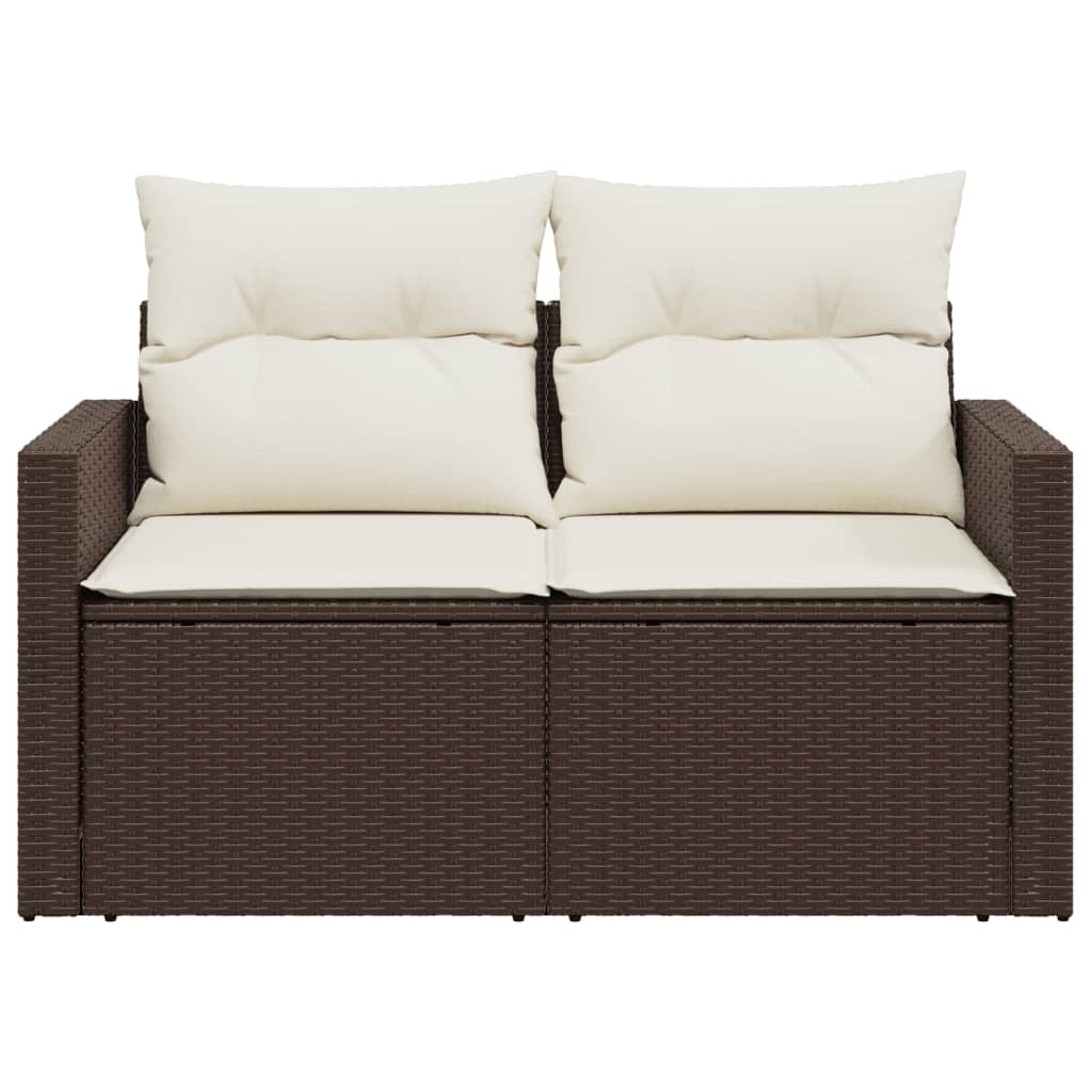 VidaXL Tuinbank 2-zits Poly Rattan Bruin met Kussens - 35% Korting!