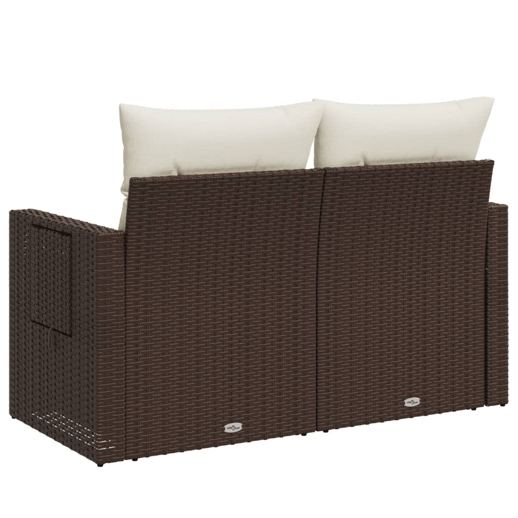 VidaXL Tuinbank 2-zits Poly Rattan Bruin met Kussens - 35% Korting!