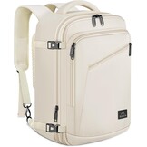 Beige Reisrugzak Vliegtuig handbagage 40x30x20cm Uitbreidbaar tot 20L