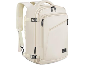 Beige Reisrugzak Vliegtuig handbagage 40x30x20cm Uitbreidbaar tot 20L
