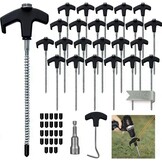 24x Oranje Schroef Tentharingen 20cm - Voor Camping & Harde Grond (-31%)