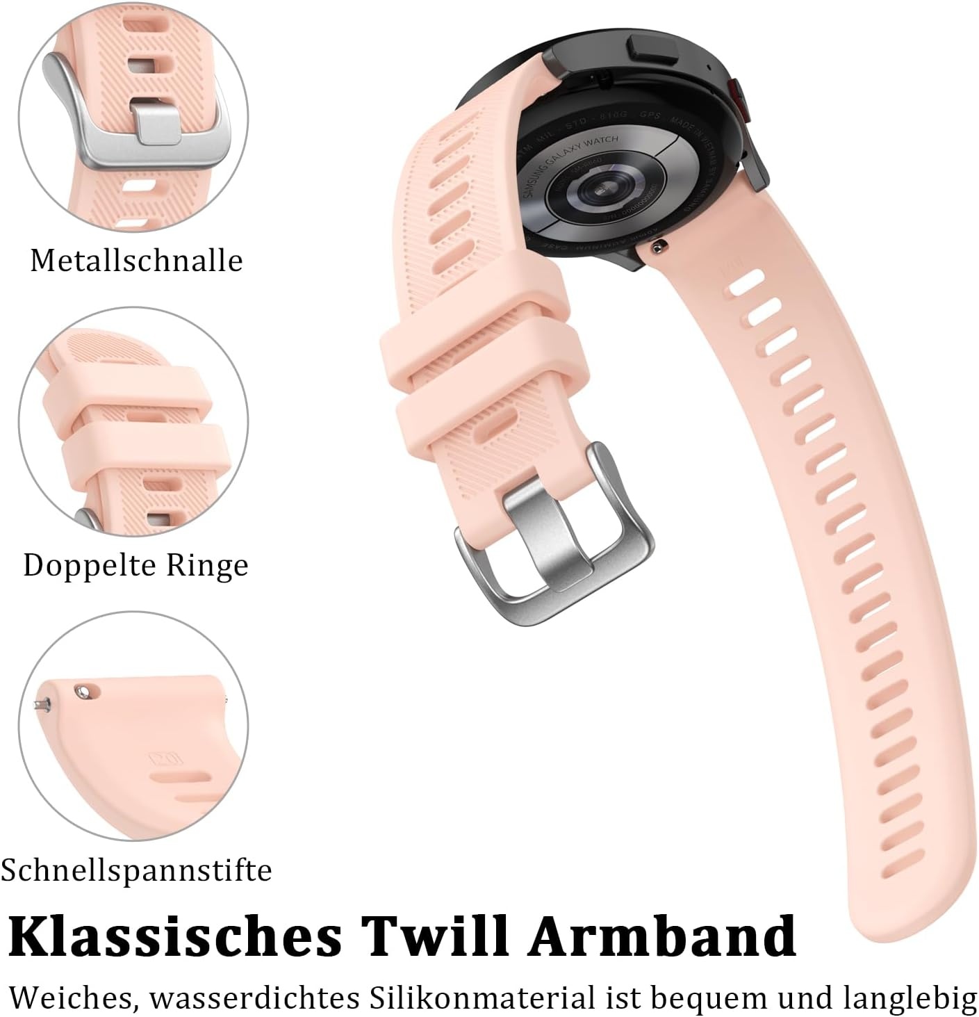 Roze Siliconen Horlogeband 20mm voor Smartwatch | Ademend & Waterbestendig | 48% Korting