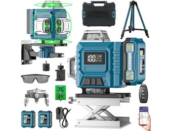4D Laserwaterpas 16 Lijnen Groen Statief - 34% Korting