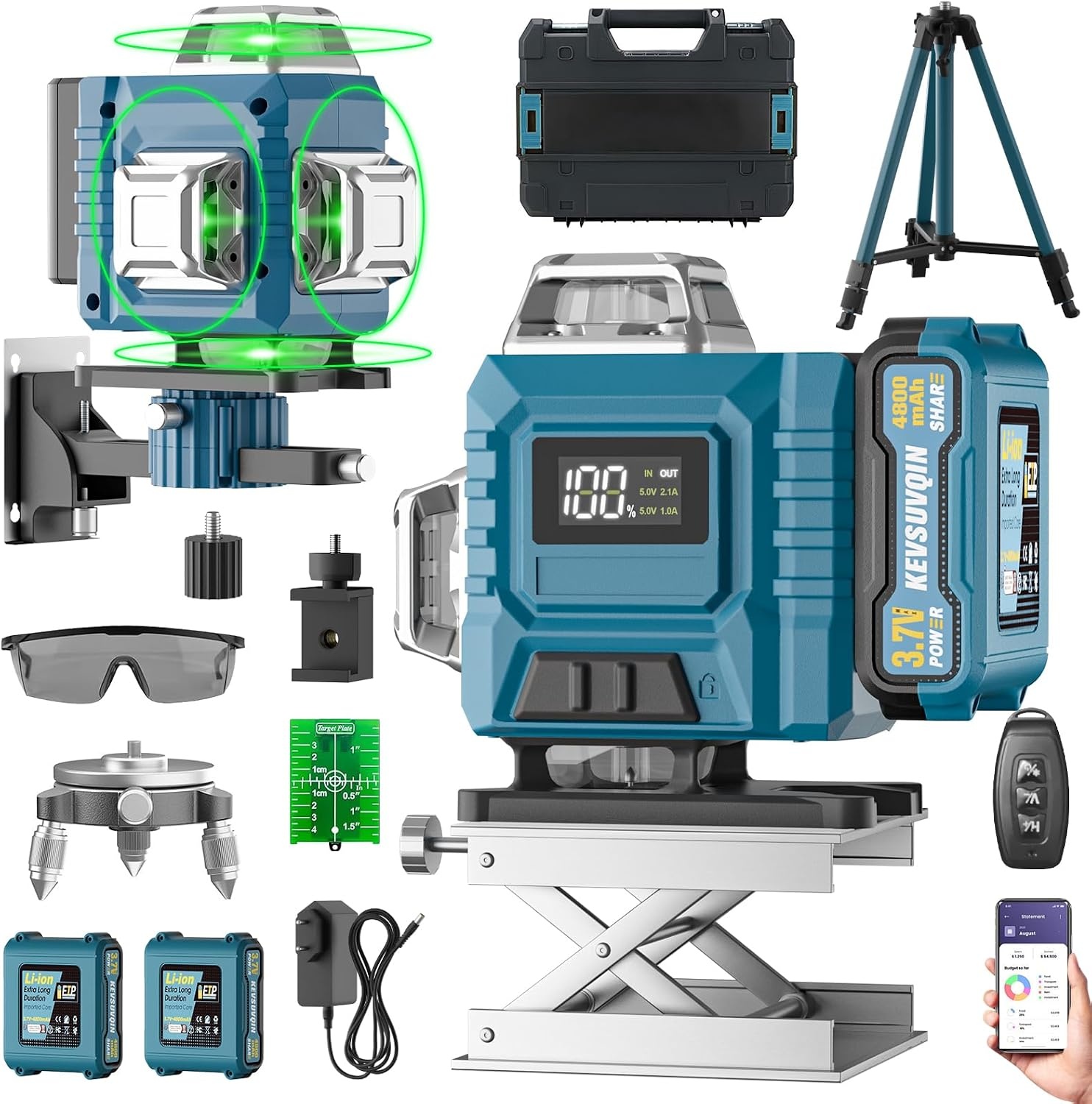 4D Laserwaterpas 16 Lijnen Groen Statief - 34% Korting