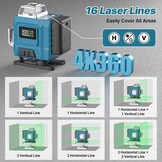 4D Laserwaterpas 16 Lijnen Groen Statief - 34% Korting