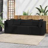 VidaXL Loungeset 3-delig Poly Rattan Zwart - 35% Korting