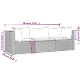 VidaXL Loungeset 3-delig Poly Rattan Zwart - 35% Korting