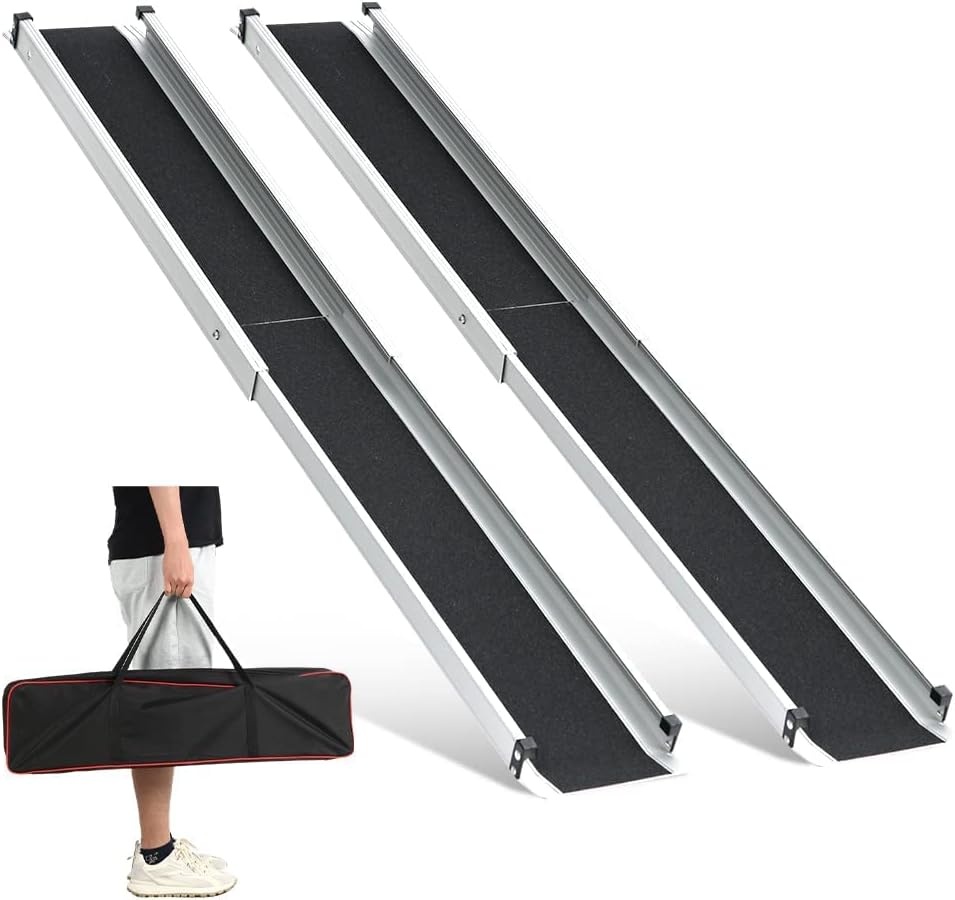 2x Telescopische Rolstoelhelling 2.13m - 272kg - Aluminium - 54% Korting