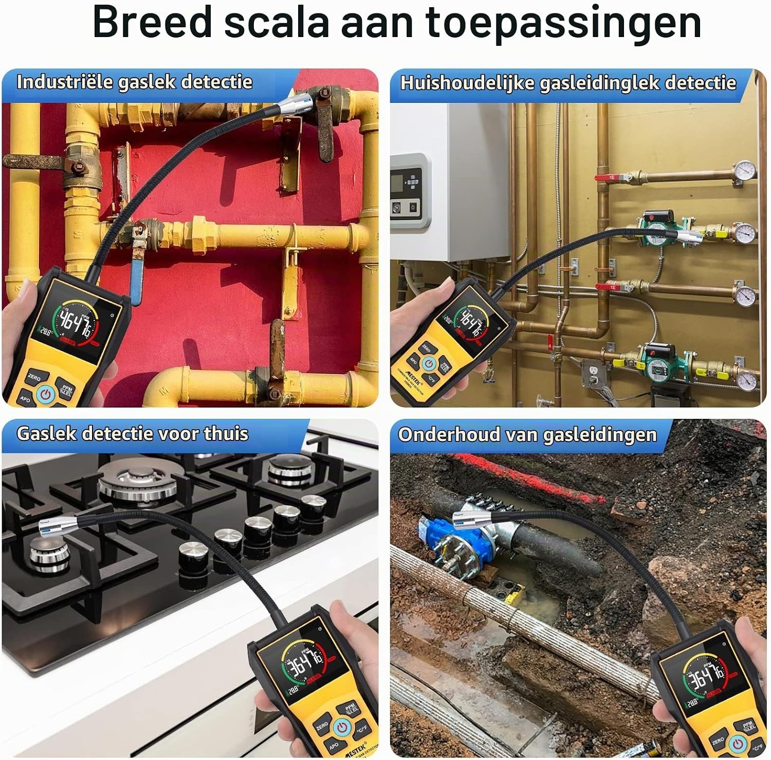 Draagbare Gaslekdetector MESTEK CGD02A - Brandbaar Gas Alarm (34% Korting)