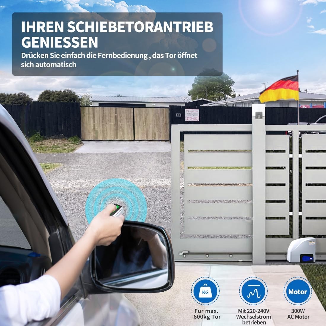 Automatische Poortopener TOPENS RK500T - 600kg / 12m - Zwart
