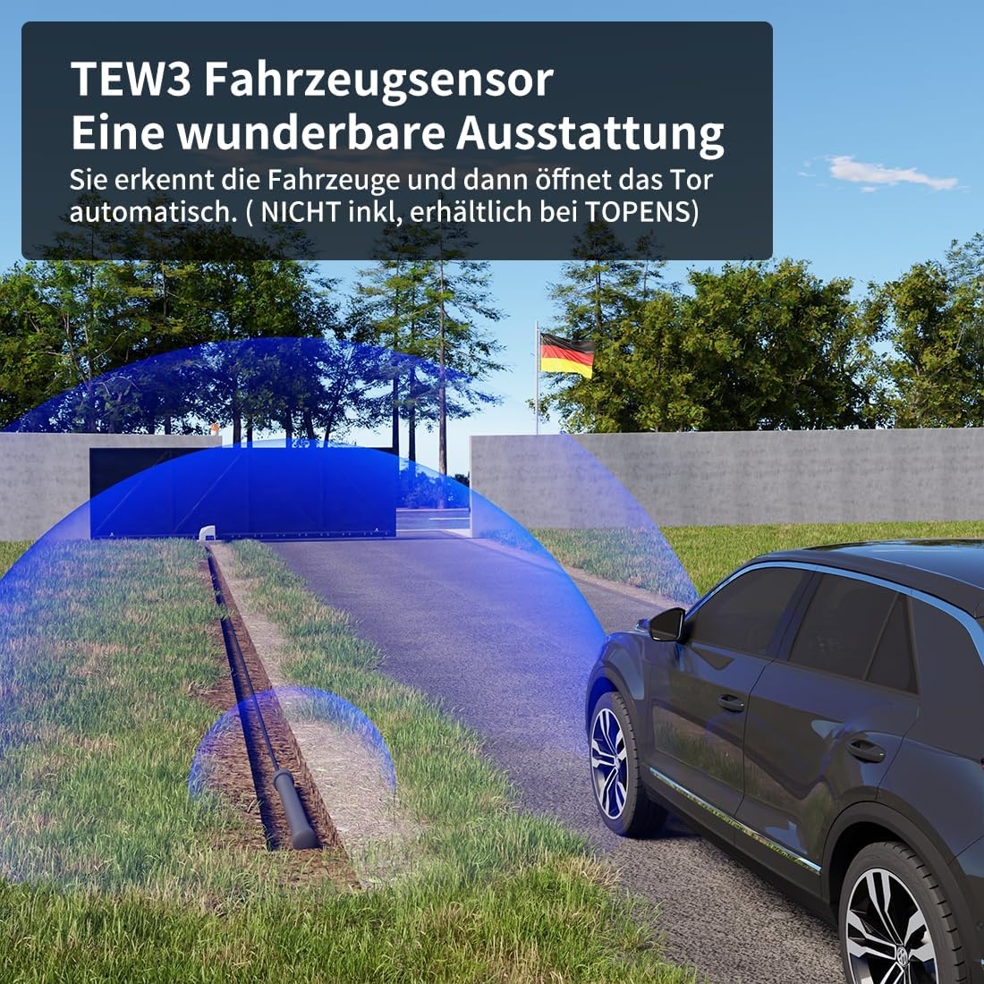 Automatische Poortopener TOPENS RK500T - 600kg / 12m - Zwart