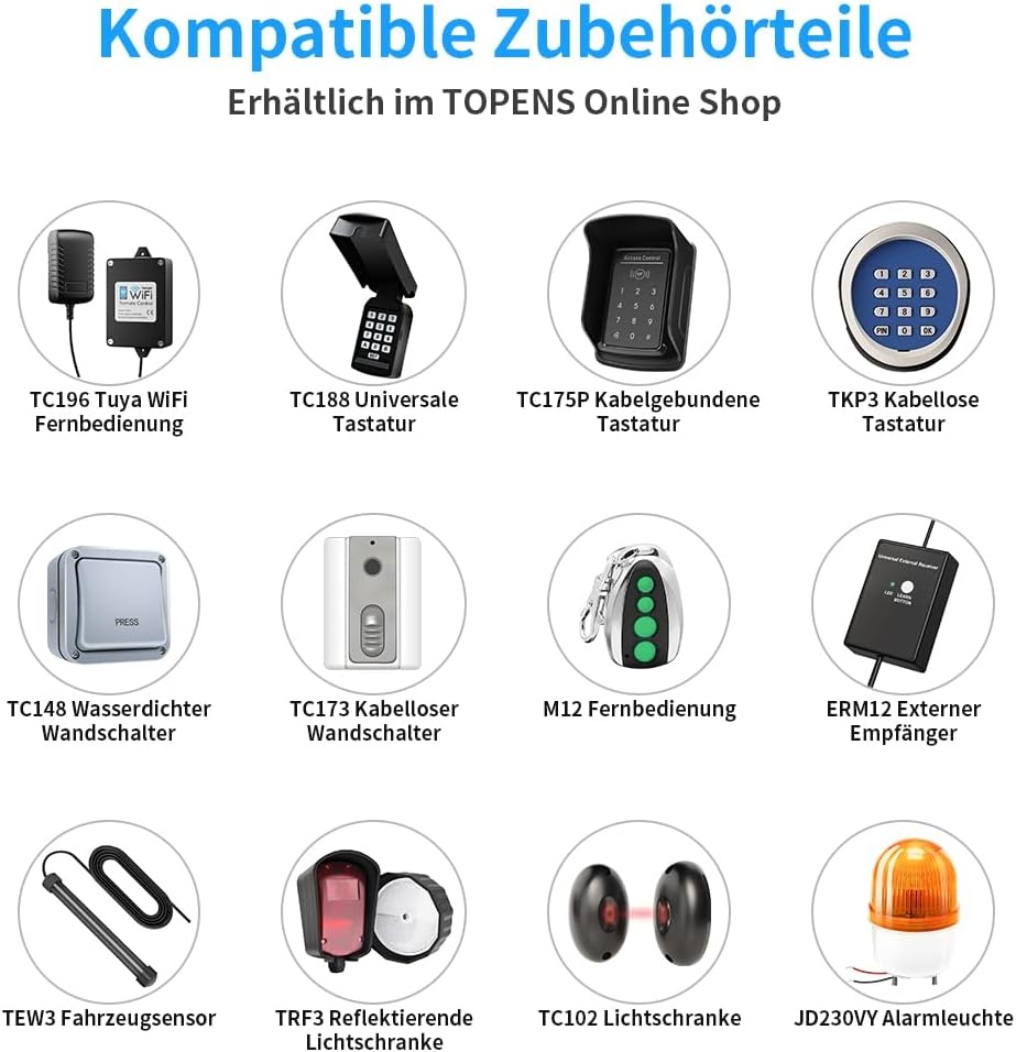 Automatische Poortopener TOPENS RK500T - 600kg / 12m - Zwart