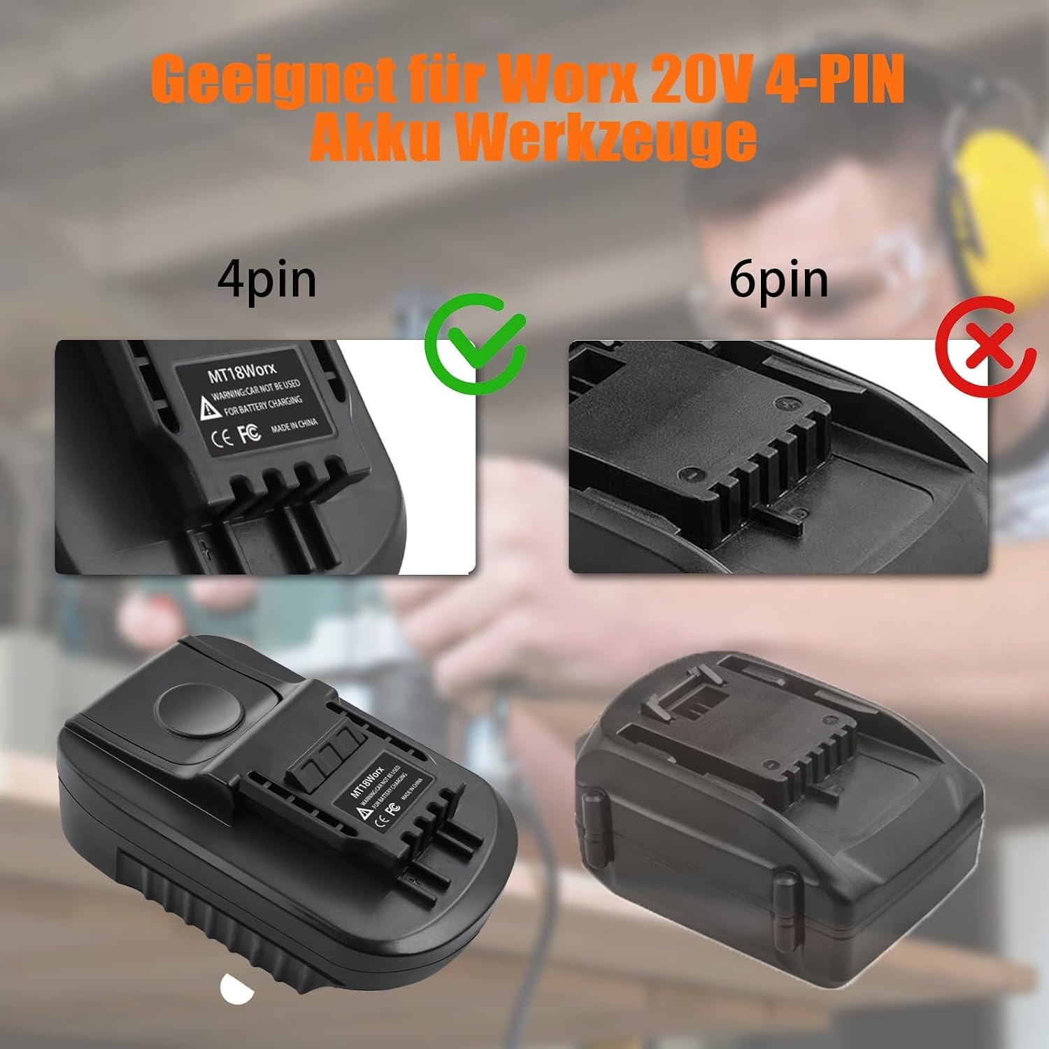 Makita 18V naar Worx 18V-20V Accu-Adapter (30% Korting)