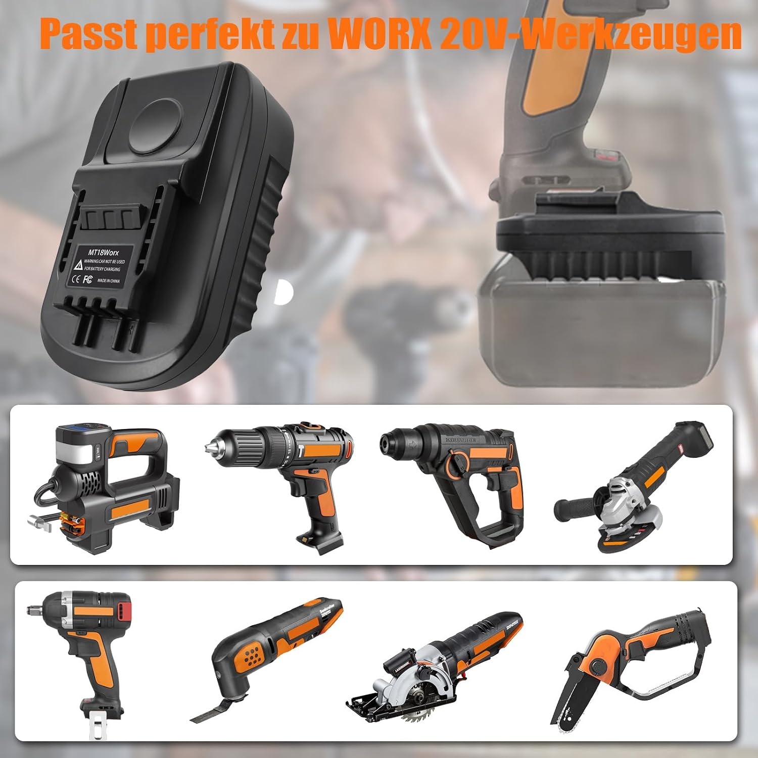Makita 18V naar Worx 18V-20V Accu-Adapter (30% Korting)