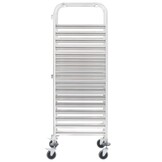 RVS Keukentrolley 16 Dienbladen 38x55x163 cm - 35% Korting!