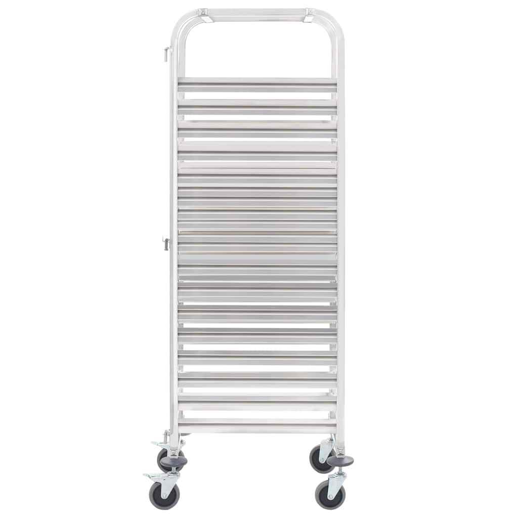 RVS Keukentrolley 16 Dienbladen 38x55x163 cm - 35% Korting!