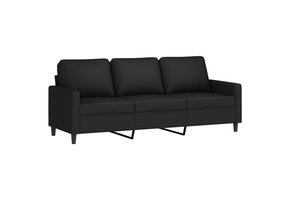 Zwarte fluwelen driezitsbank (180 cm) - 40% korting