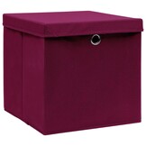 Opbergboxen met Deksel 10 Stuks Donkerrood - 34% Korting