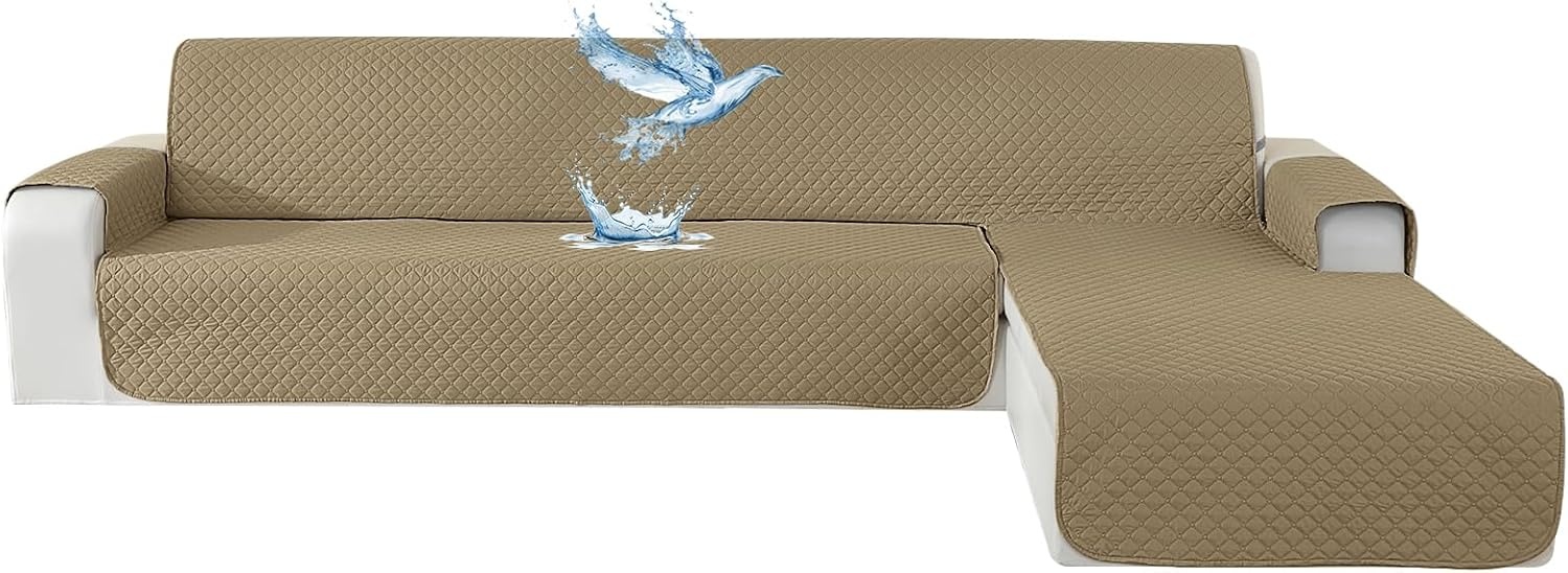 Waterdichte Hoekbankhoes L-Vorm Khaki - 33% Korting
