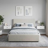 Wandkast Bedkast 2 Laden Wit - 49x34.5x20 cm - Bewerkt Hout met 53% Korting