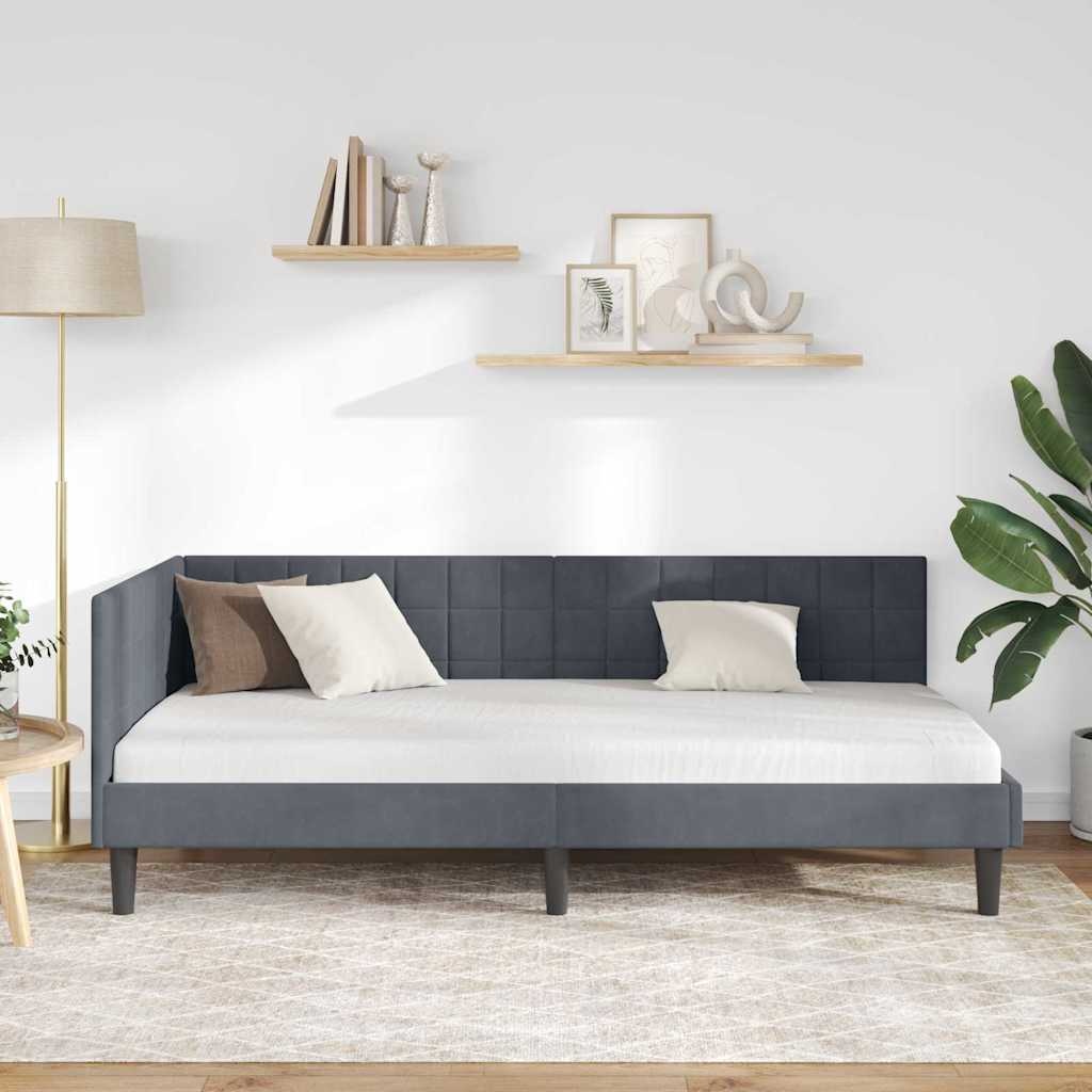 VidaXL Hoekbedframe Donkergrijs Fluweel - Bespaar 34%!
