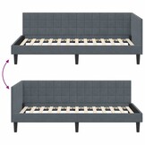 VidaXL Hoekbedframe Donkergrijs Fluweel - Bespaar 34%!