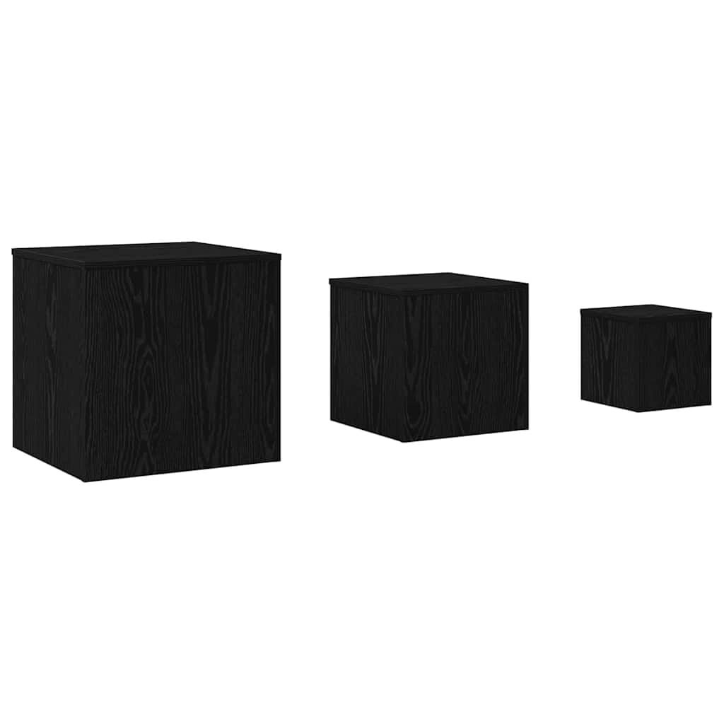 Nesttafel Set Zwart Eiken 3-delig - 33% Korting