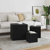 Nesttafel Set Zwart Eiken 3-delig - 33% Korting