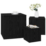 Nesttafel Set Zwart Eiken 3-delig - 33% Korting