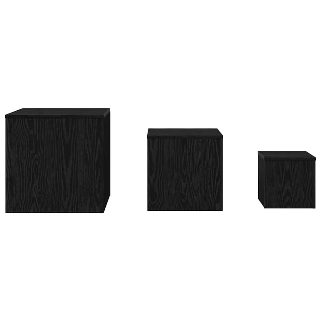 Nesttafel Set Zwart Eiken 3-delig - 33% Korting