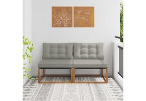 vidaXL 2x Midden Sofa Set: Massief Acaciahout & Comfortabele Kussens (61% Korting)