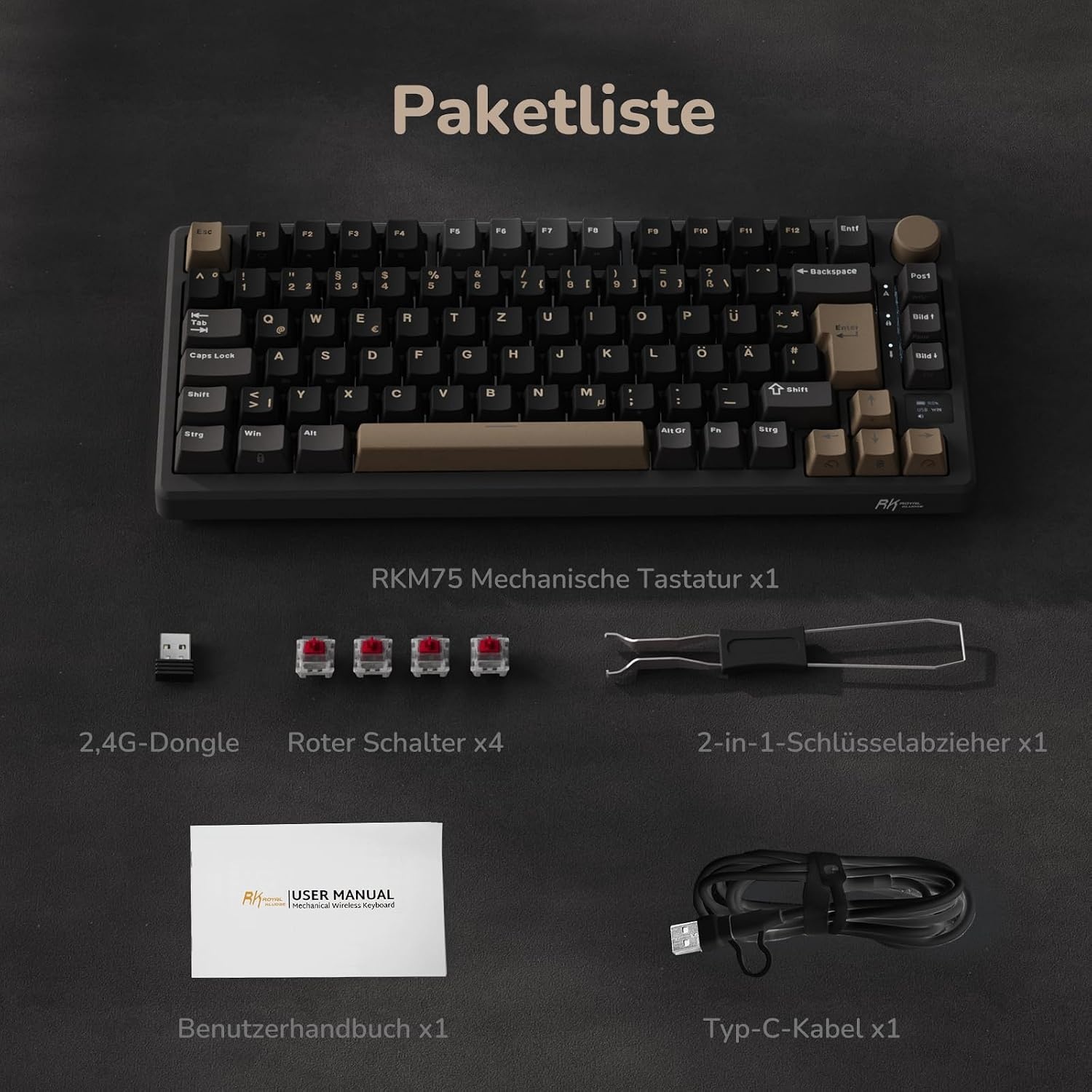 Mechanisch Gaming Toetsenbord 75% QWERTZ Gasket Mount 34% Korting