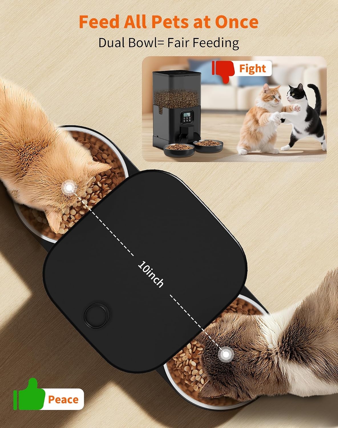 Automatische Voerbak Katten 3.5L Zwart - 33% Korting