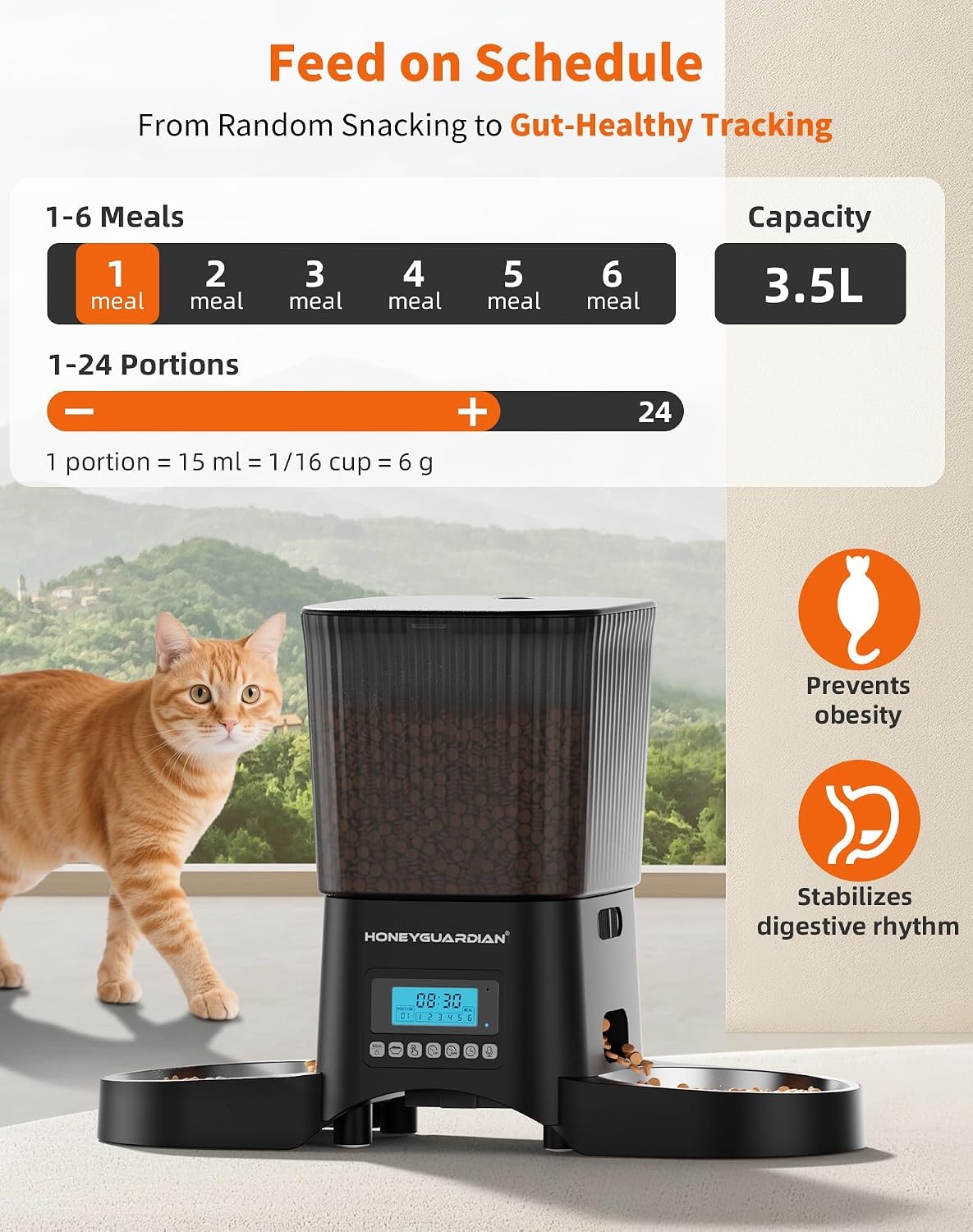 Automatische Voerbak Katten 3.5L Zwart - 33% Korting