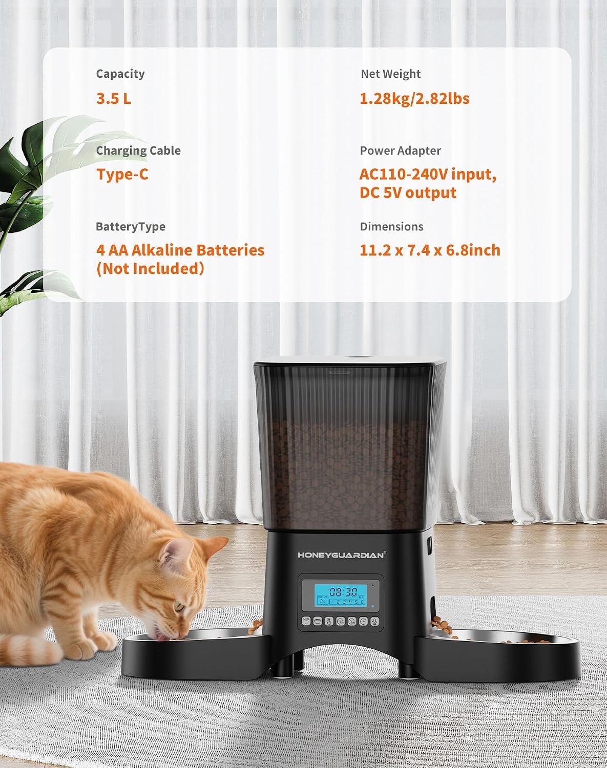 Automatische Voerbak Katten 3.5L Zwart - 33% Korting