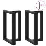 Eettafelpoten T-vormig 2 st Staal Zwart 60x35 cm - 34% Korting