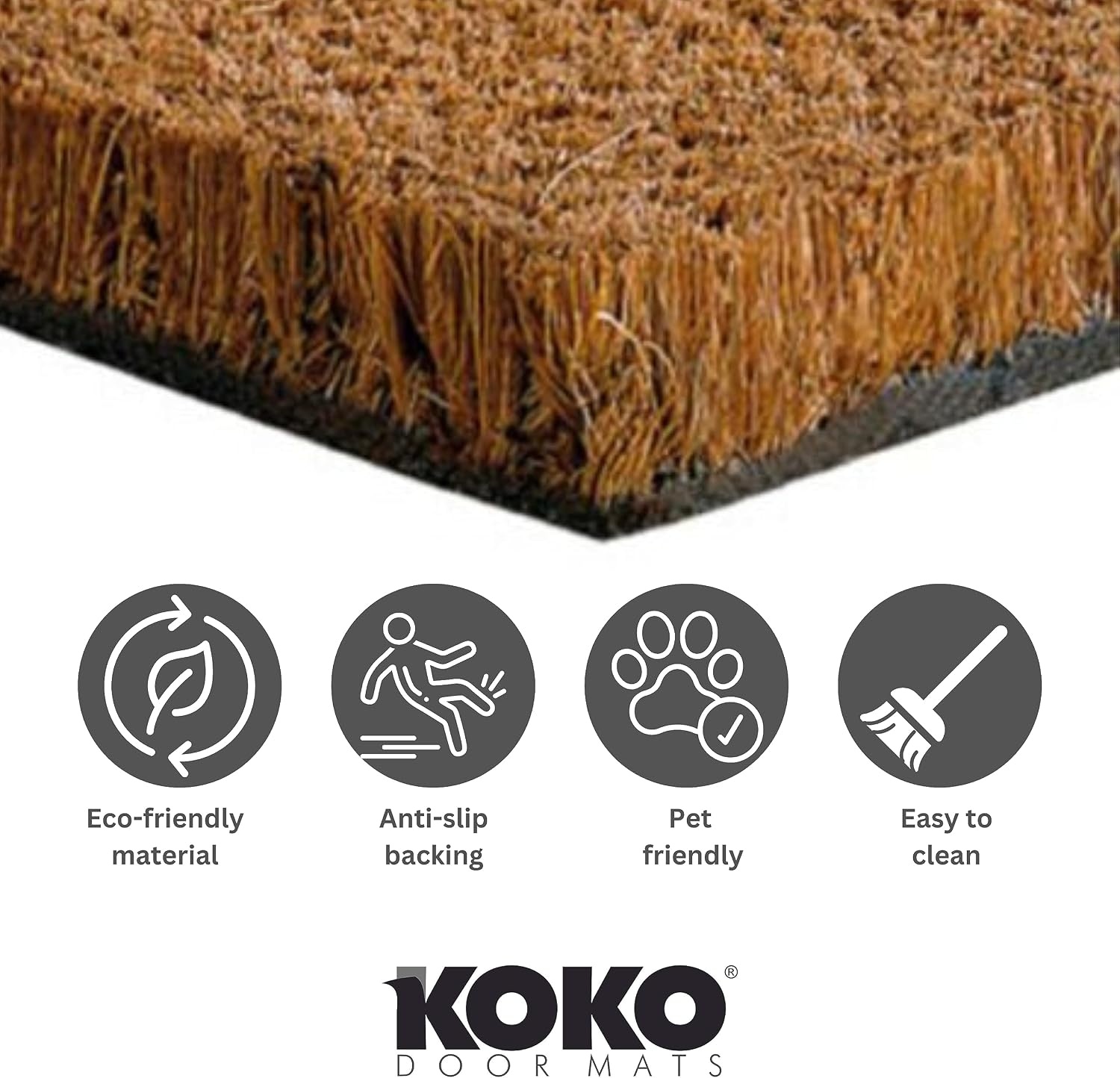 Deurmat Kokosvezel Antislip 60x40cm - 31% Korting