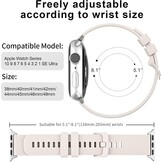 Siliconen Sportarmband Ruitpatroon voor Apple Watch 38-49mm Grijs 6cm - 52% Korting